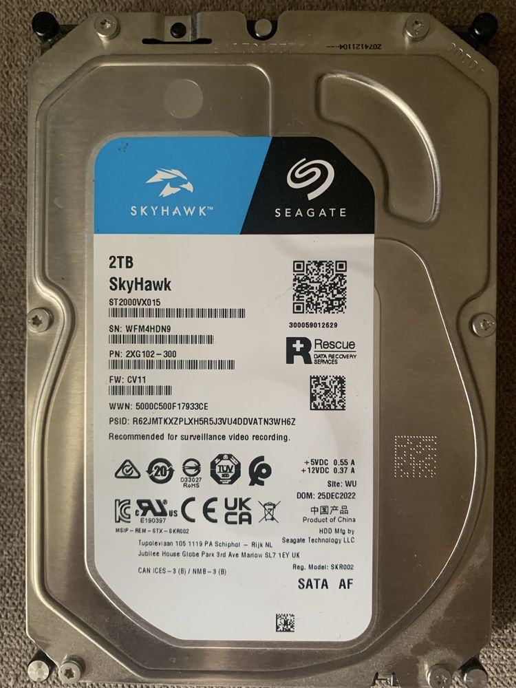 Жесткий диск Seagate SkyHawk 2 TB для видеонаблюдения