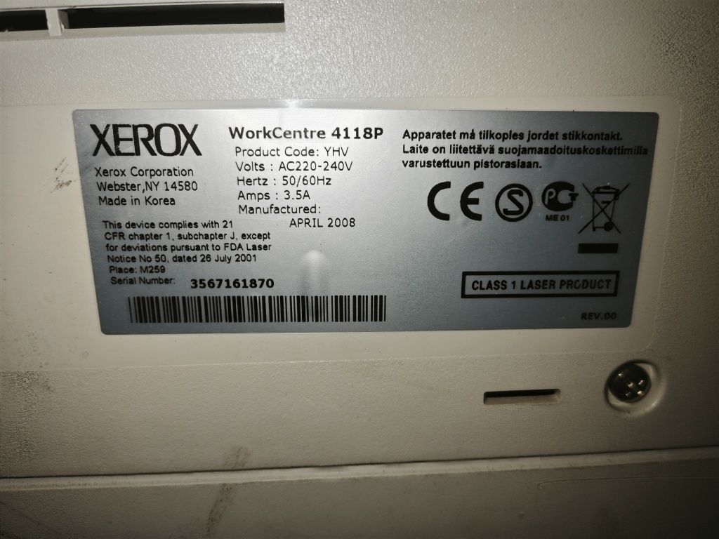 Принтер МФУ Xerox 4118P в хорошем состоянии без поломок