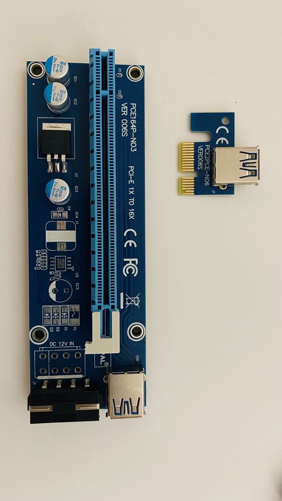 Райзер Chipal ver 006S pci-e 1x to 16x новый молекс + сата  + 6 пин