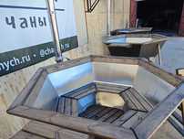 Малый банный чан из нержавеющей стали с водяным контуром (на 4-6 чел.)