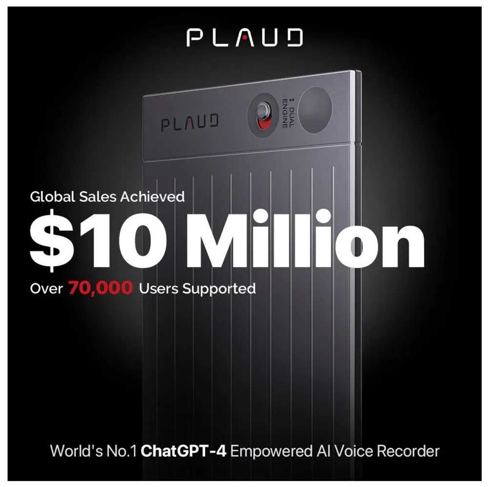 PLAUD NOTE - диктофон с искусственным интеллектом Chat GPT (57 языков)
