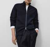 Мужской брендовый темно синий кардиган (кофта) на замке Massimo Dutti