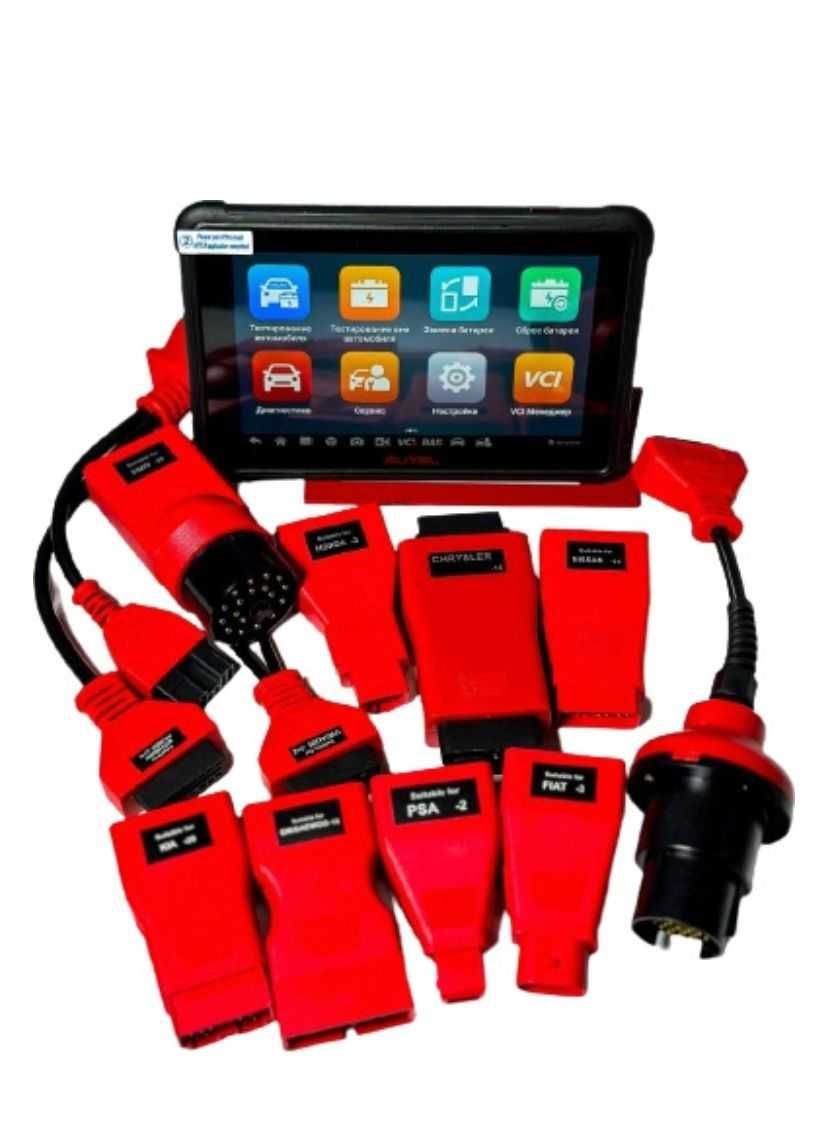 Автосканер и тестер аккумуляторов Autel MaxiBAS BT609 с переходниками
