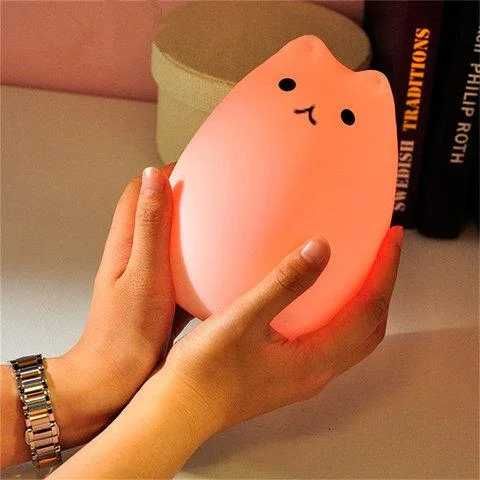 Силиконовый LED ночник-лампа Кошечка