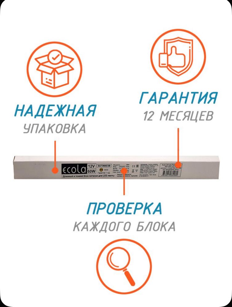 Блок питание 60W 5 ампер 12 вольт.