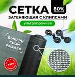 Сетка затеняющая 80-90% для тени с клипсами для крепления оригинальная
