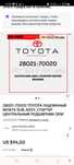 Бендикс стартера, обгонная муфта стартера TOYOTA