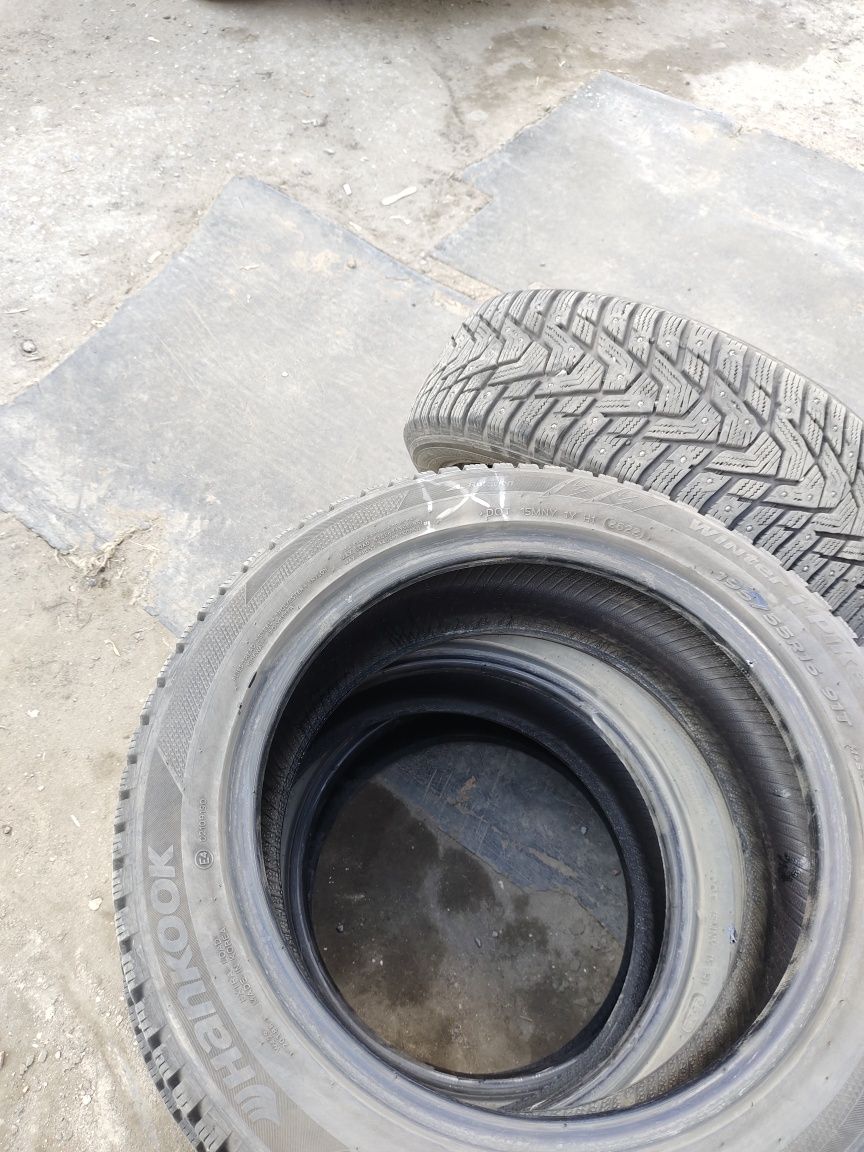 Зимняя резина 195/55/16 Hankook корейские шины. Цена 50к.