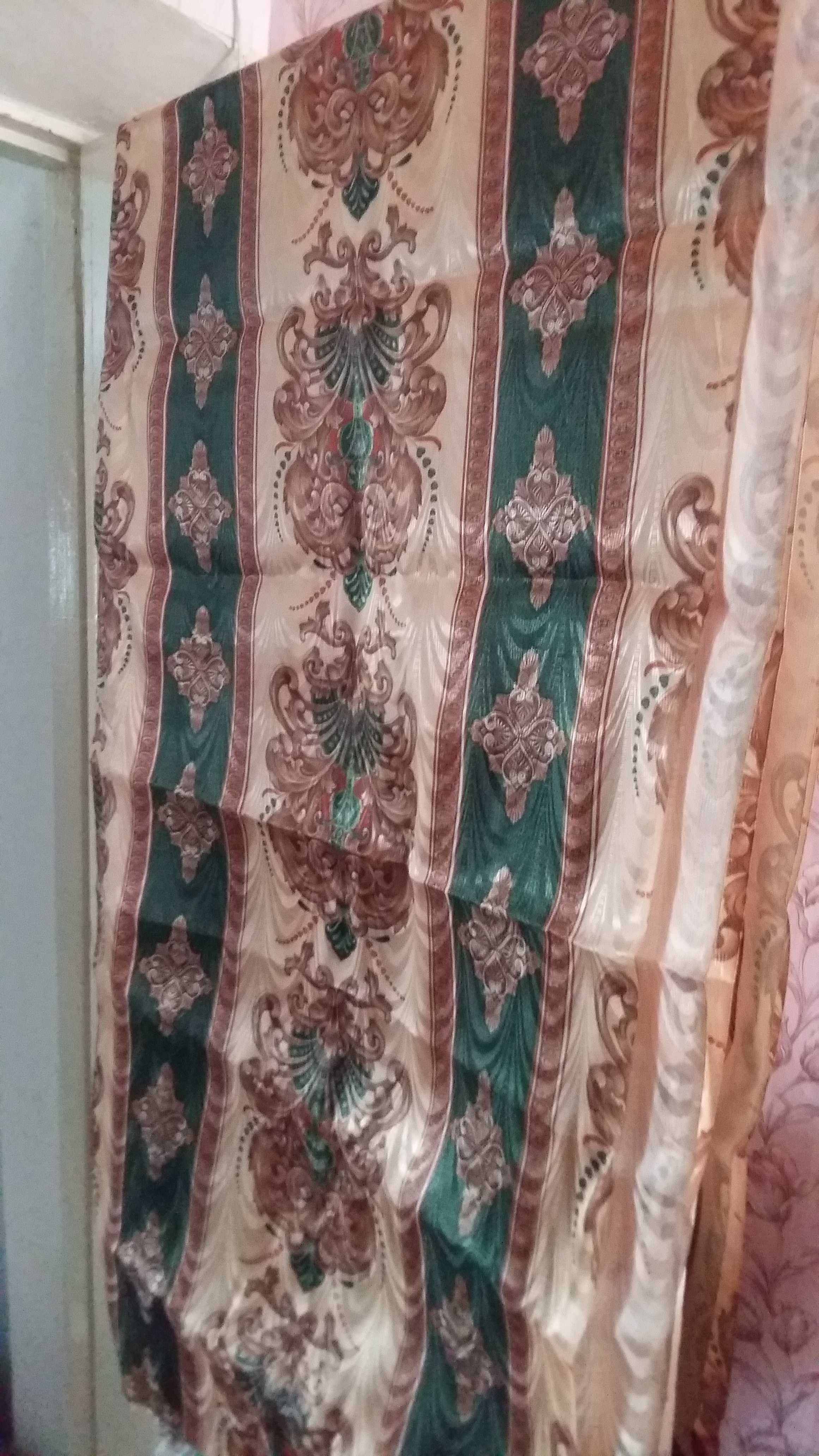 Тюль белая и портьера