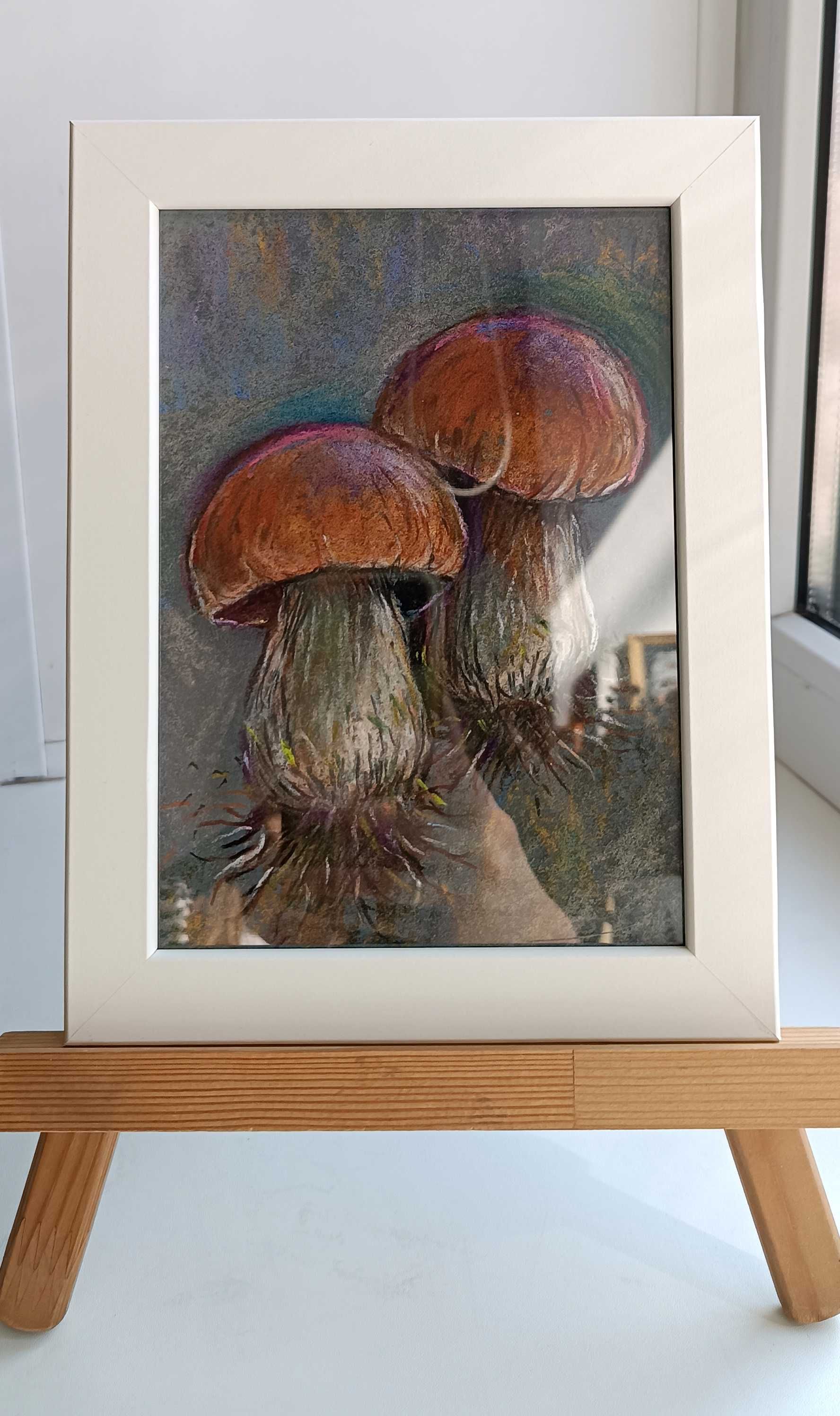 Картина пастелью, в раме, 18 х 13 см