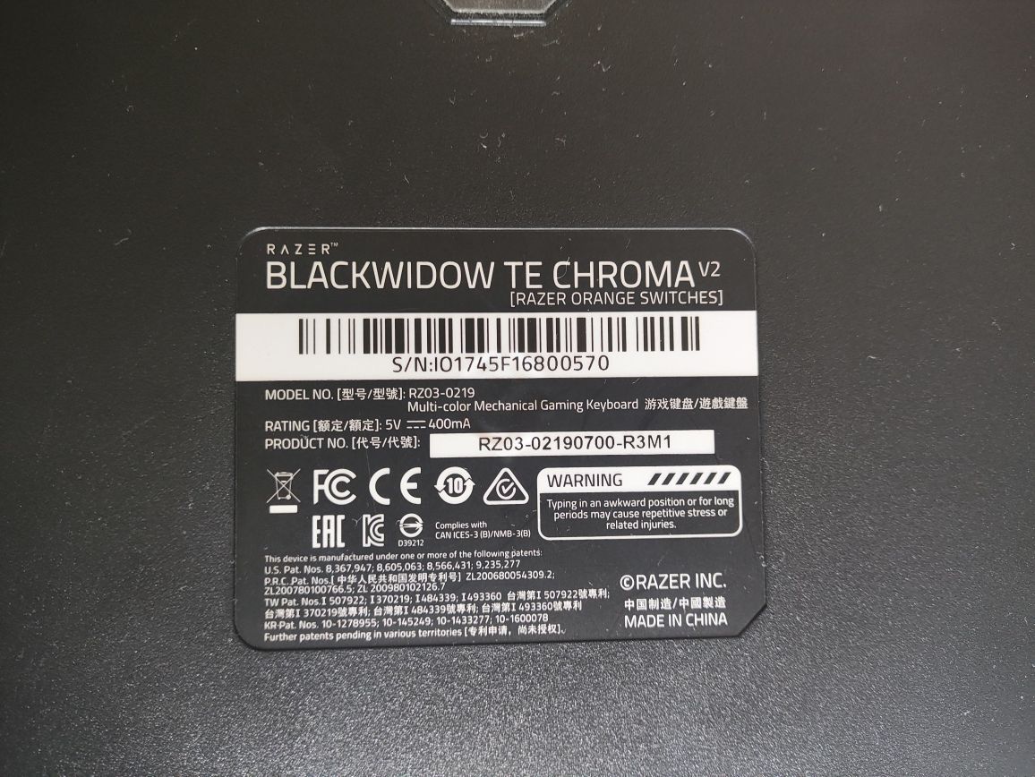 Клавиатура игровая механическая Razer blackwindiw TE Croma v2