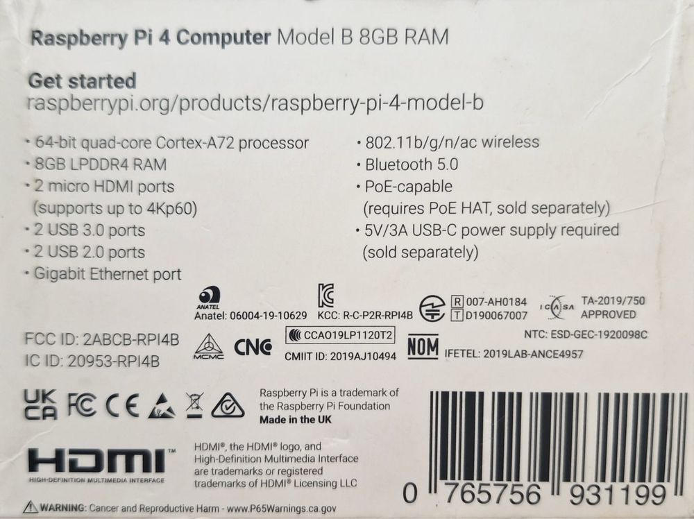 Raspberry Pi 4 model B 8 gb RAM