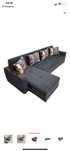 Угловой диван Comfort mebel П63, 284х140 см, обивка велюр, черный
