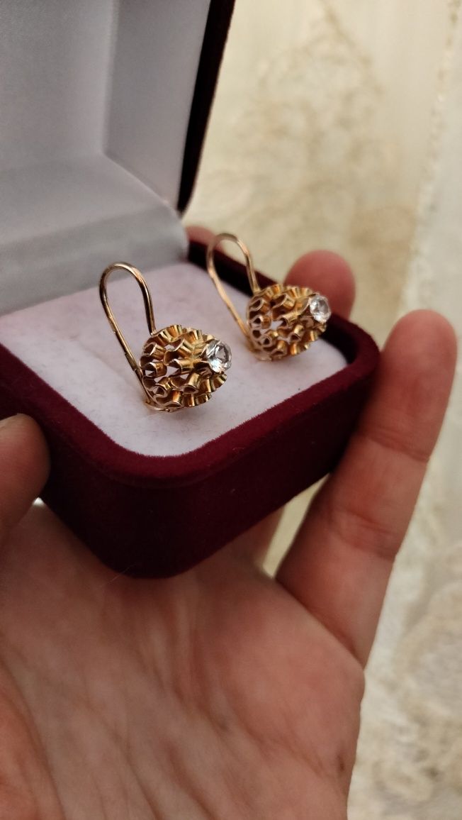 Советские серьги 583 пробы
