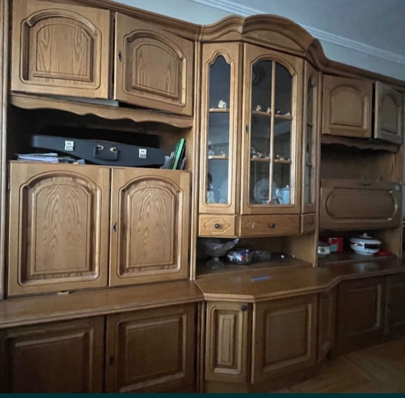 Стенка из настоящего дерева дуба для зала гостиной