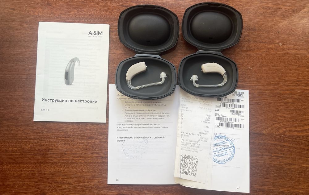 Слуховой аппарат 2шт, левый и правый, A&M STF T3 P заушный, мощный