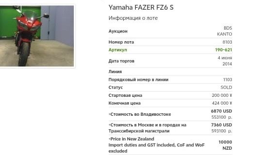 Продам мотоцыкл Yamaha Fazer 6 s2
