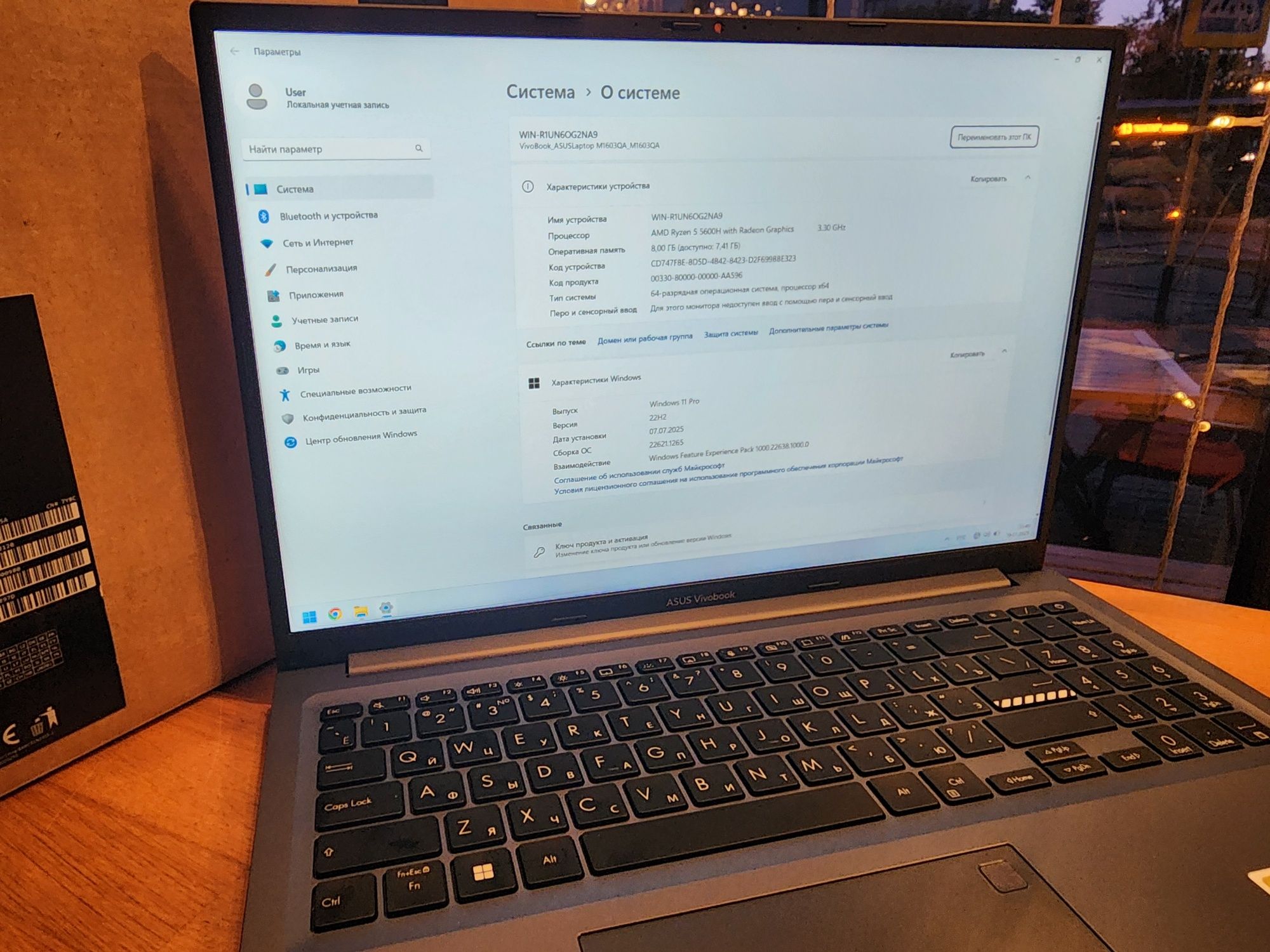 Продам Asus VivoBook 16 Ryzen 5 5600H/ 8Gb/ 512Gb