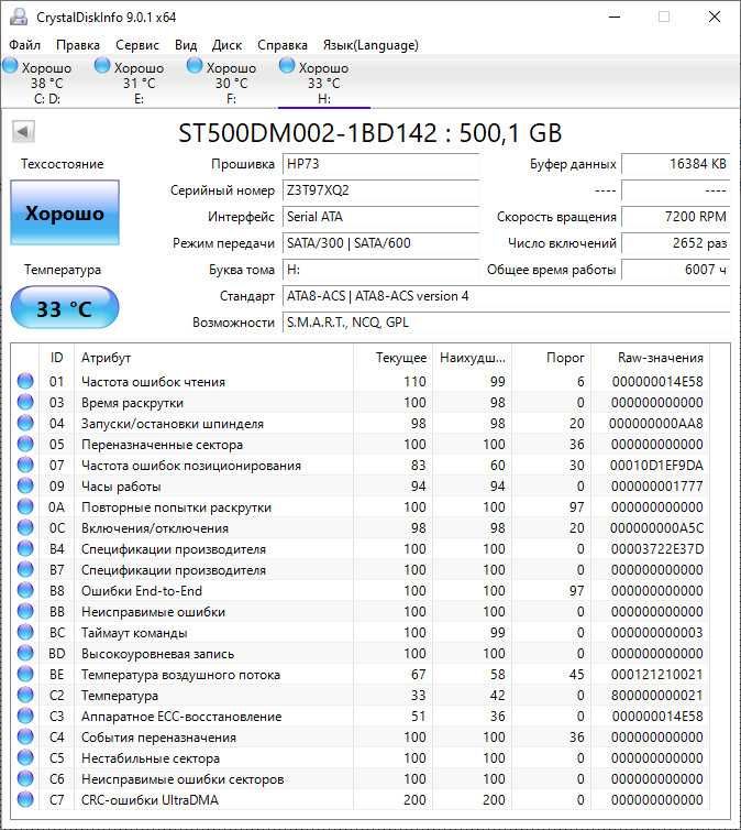 Жесткий диск 3,5" Toshiba / Seagate / Hitachi - 500Gb
