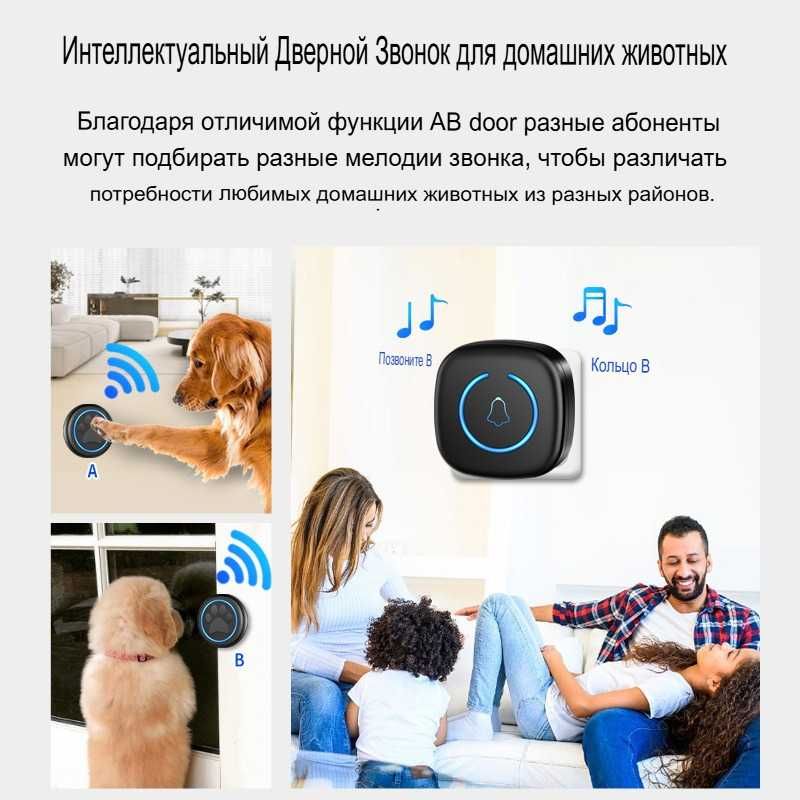 Беспроводной дверной звонок для домашних животных