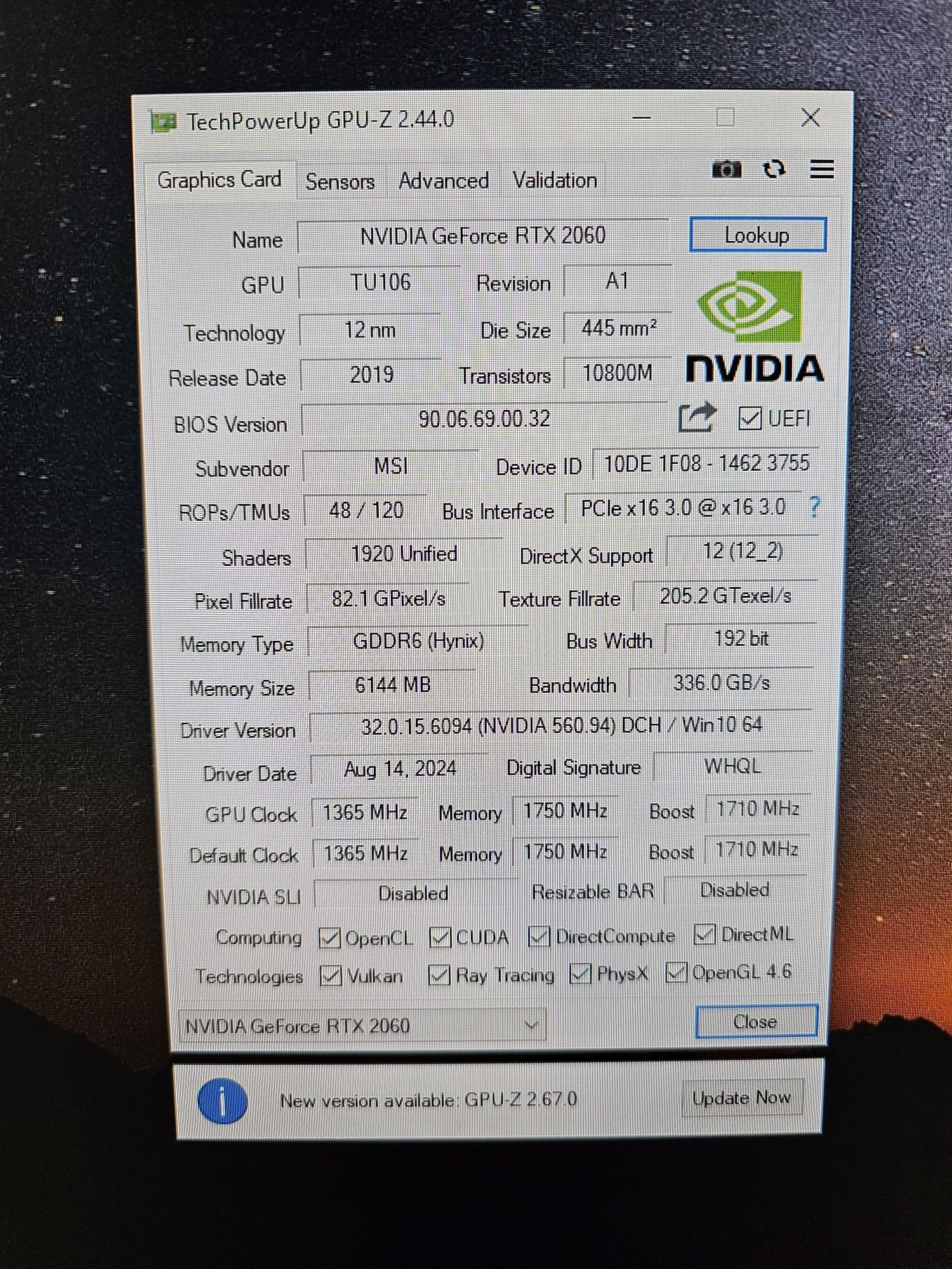 Geforce MSI RTX 2060