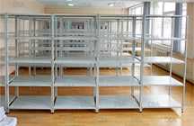 Полочные металлические стеллажи, среднегрузовые стеллажи, склад urps