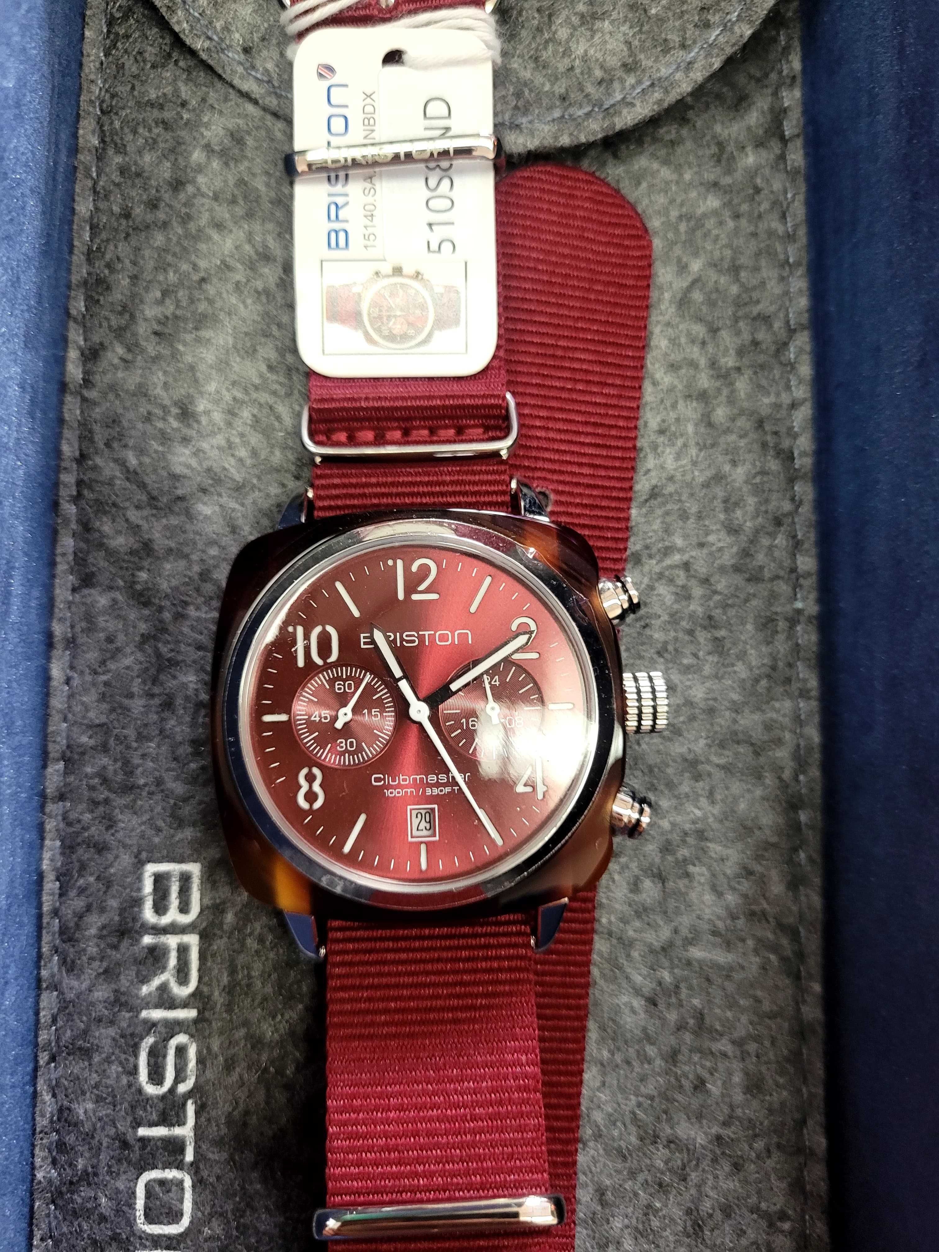 Уценка Briston Clubmaster Acetate Case Nylon Strap Кварц Классик