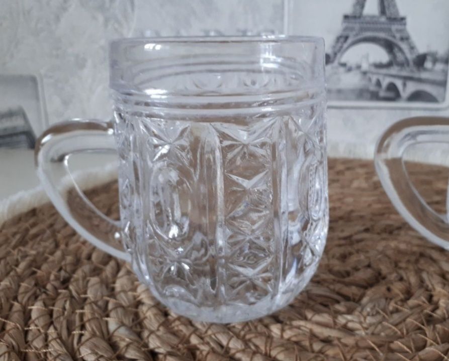 Кружки советские  стекло резное
