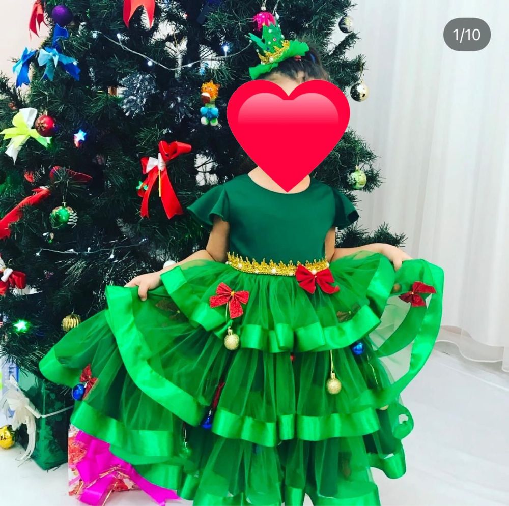 Дам на прокат новогоднее платье елочку, рр. На 3-5 лет