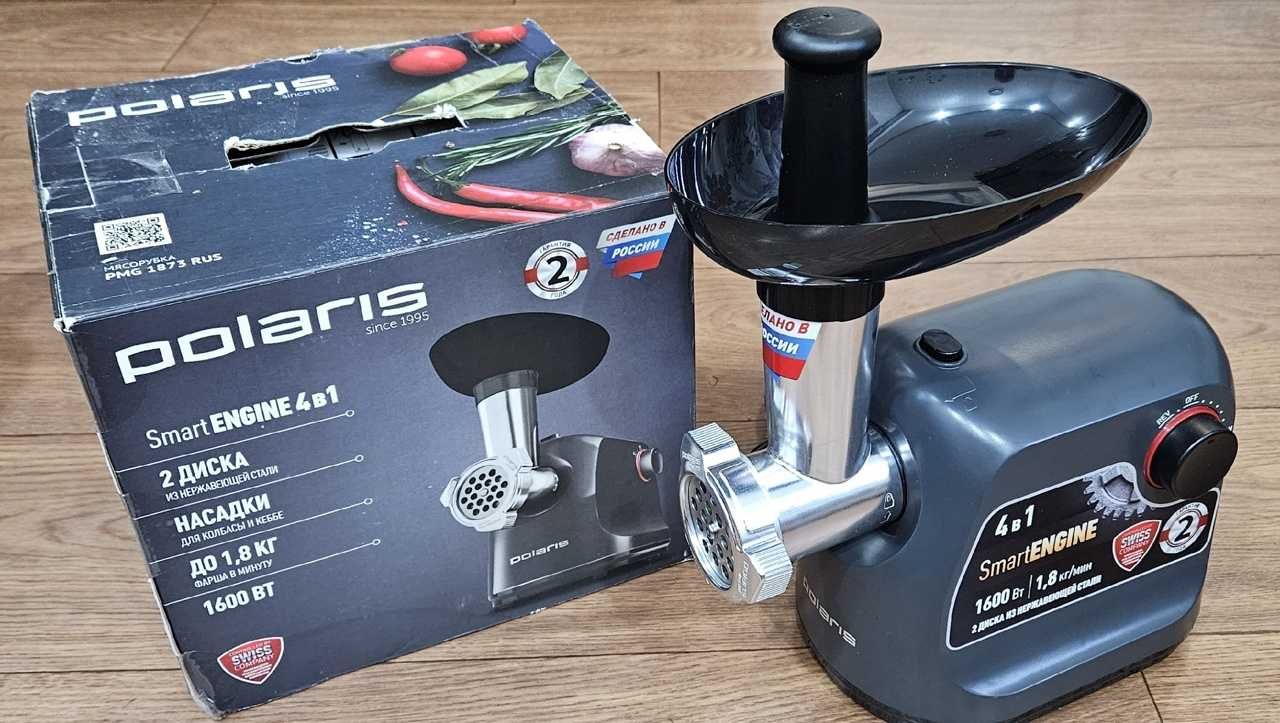 Мясорубка электрическая Polaris PMG 1873 RUS серый