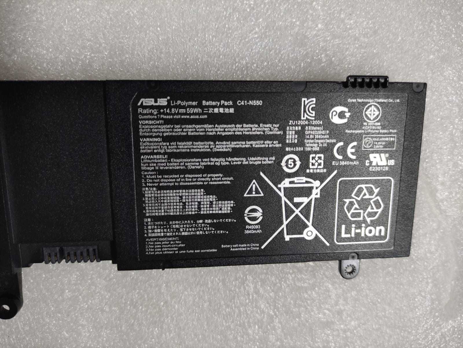 Аккумулятор для ноутбука Asus C41-N550 (оригинал). ЧИТАЙТЕ ОПИСАНИЕ