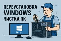 Чистка пк, установка windows
