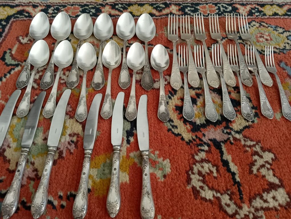 Посуда. Мельхиор, ножи набор 6 шт.
