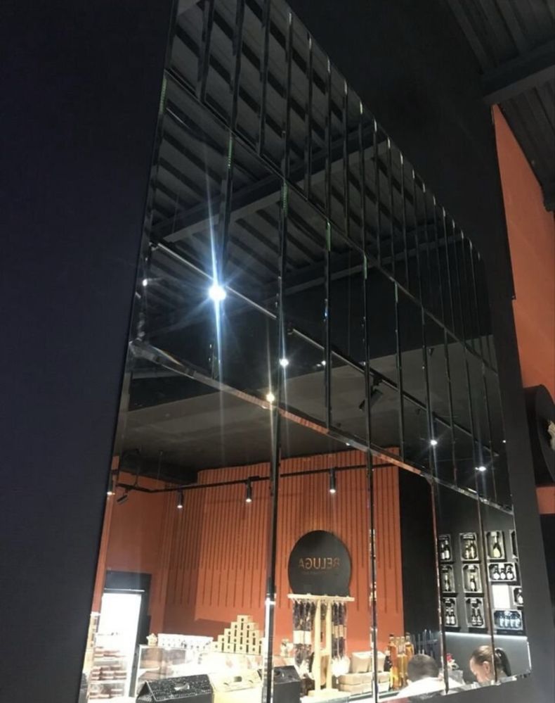 Зеркальное панно, зеркало с фацетом, зеркальная плитка, ромбики