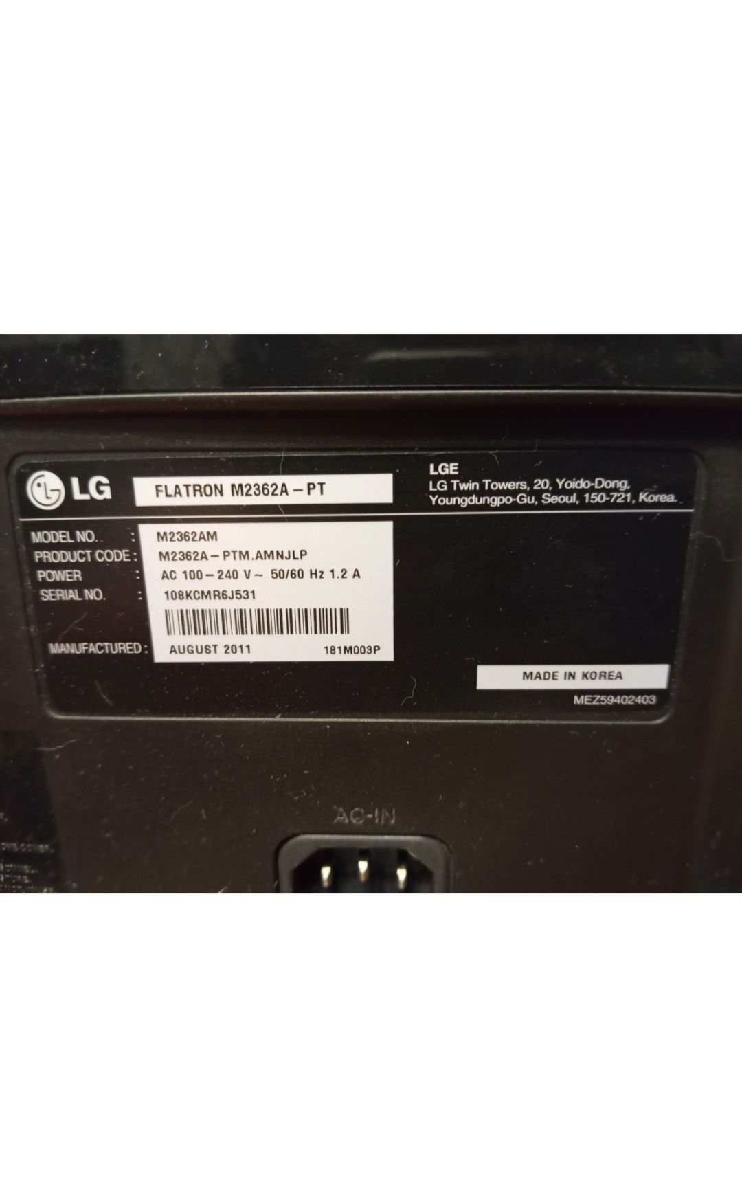 Продам б/у монитор/телевизор (2 в 1) LG на запчасти.