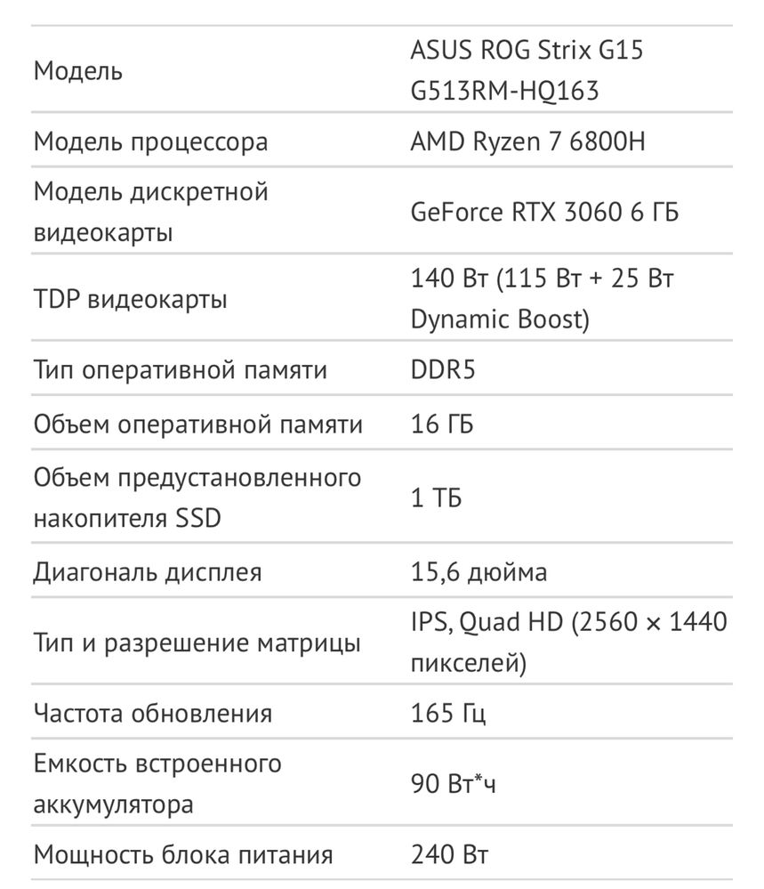 Ноутбук asus rog strix/Nvidia 3060/16gb/