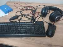 Клавиатура razer, мышка reddragon, наушники bloody