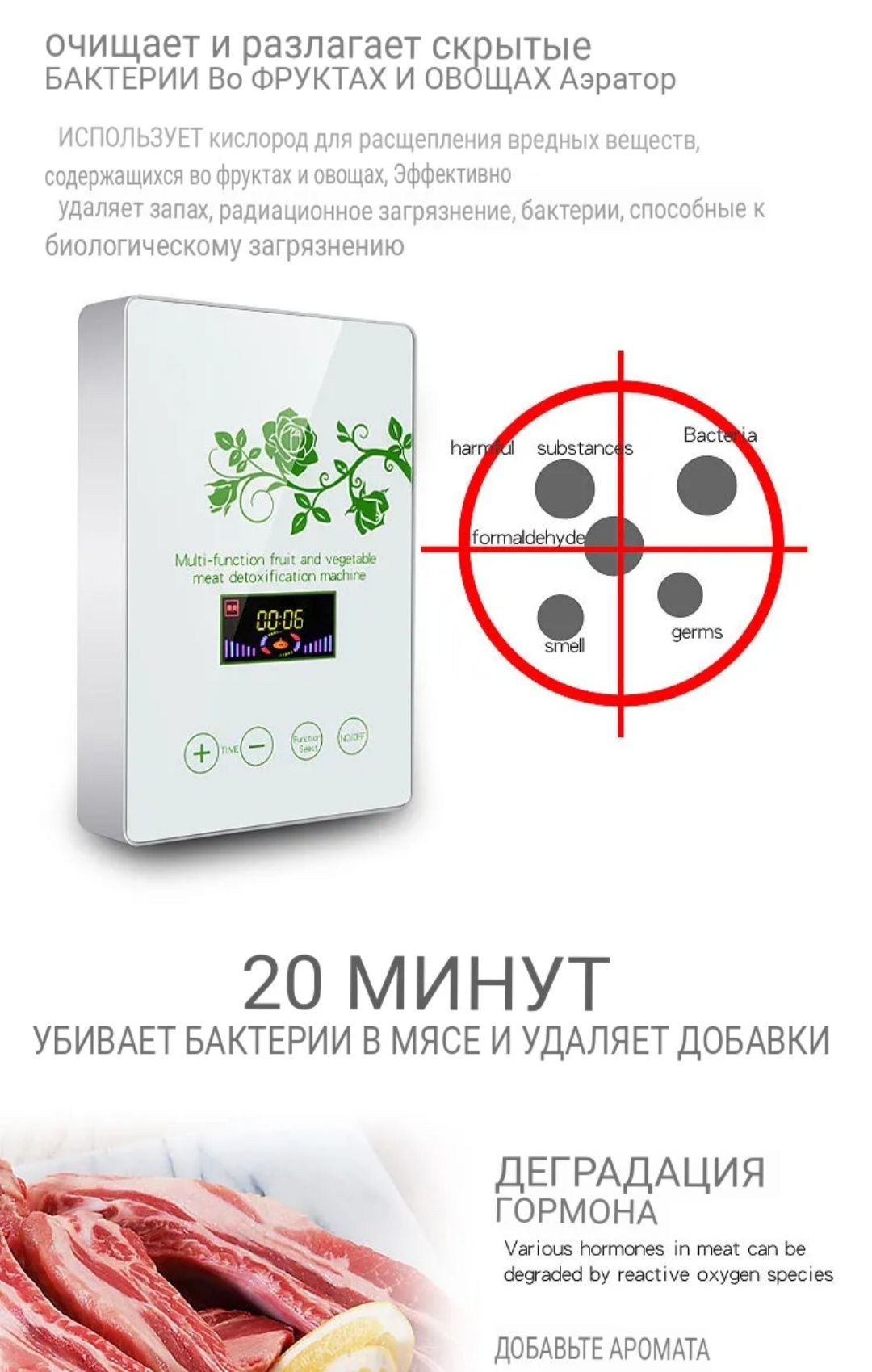 Озонатор, дезинфектор фруктов, овощей и мяса!