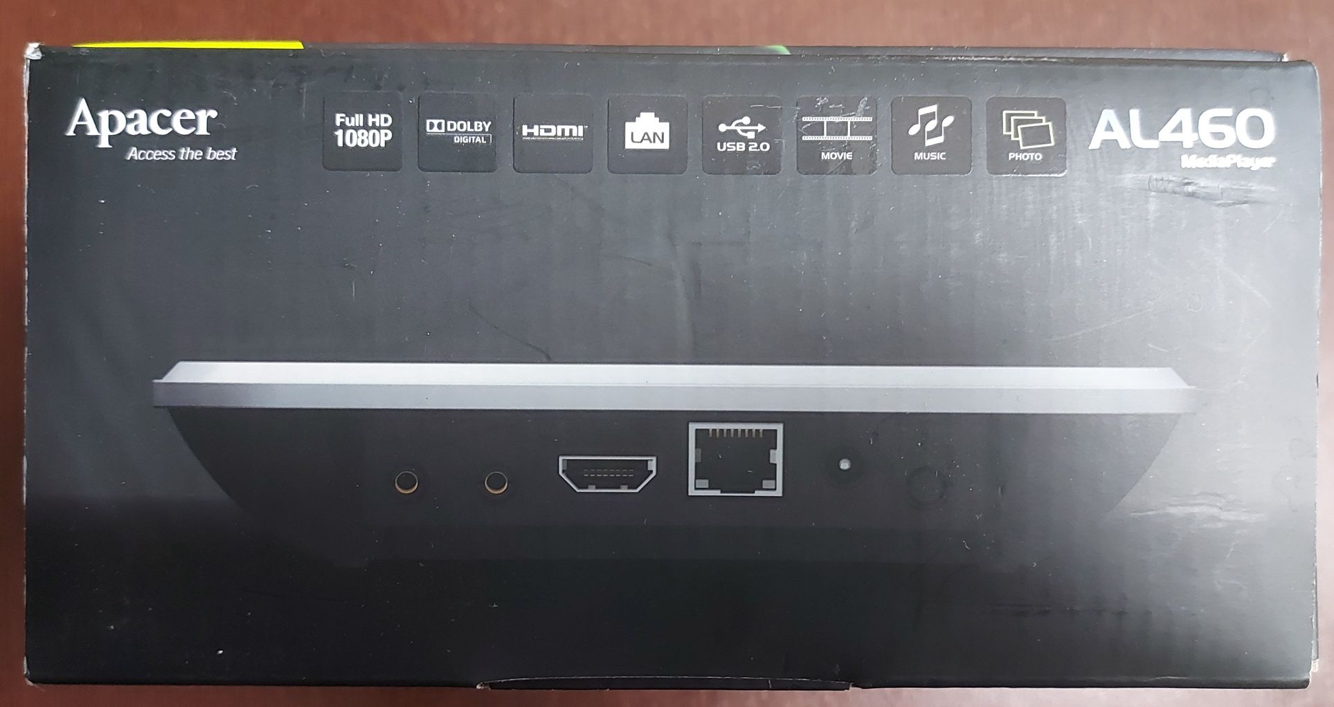 Проигрыватель плеер FullHD avi mp4 Apacer AL460, 2USB, HDMI, RCA, LAN.