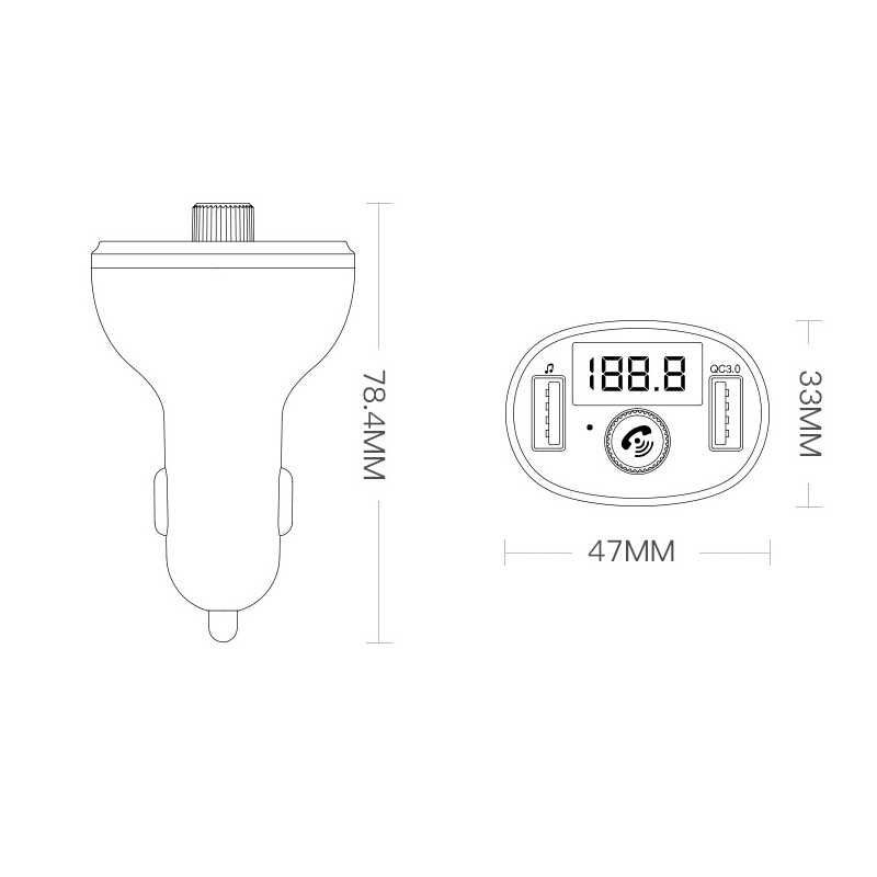 FM модулятор с Bluetooth и вольтметром зарядкой USB QC3.0 и MP3-плеер