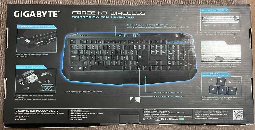 Клавиатура беспроводная GIGABYTE FORCE K7 Wireless