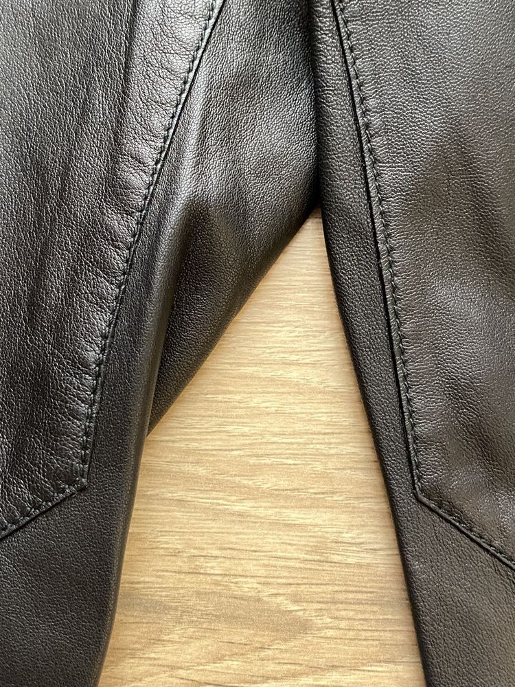 Оригинал женские Hermes Women's Black Lambskin Pants RP €3500 Size: 36