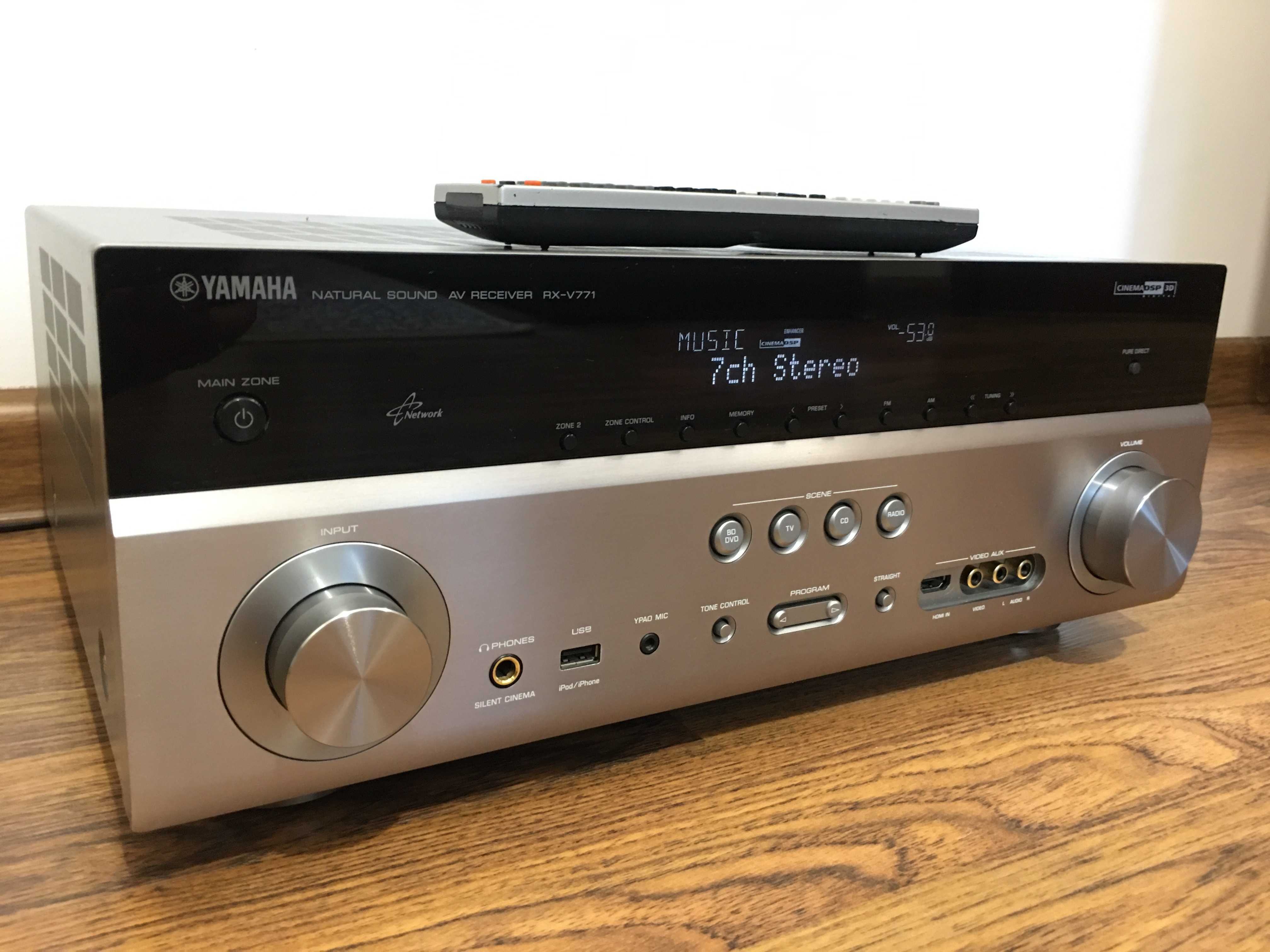 AV Ресивер 7.1 Yamaha RX-V771 номинал 160w на канал HDMI,USB,AUX,Phono
