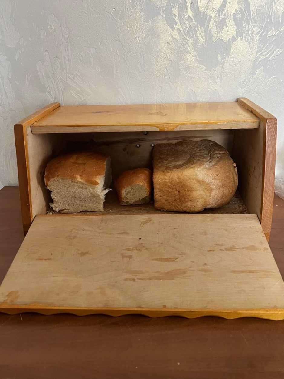 Хлебница расписная, деревянная, Советская