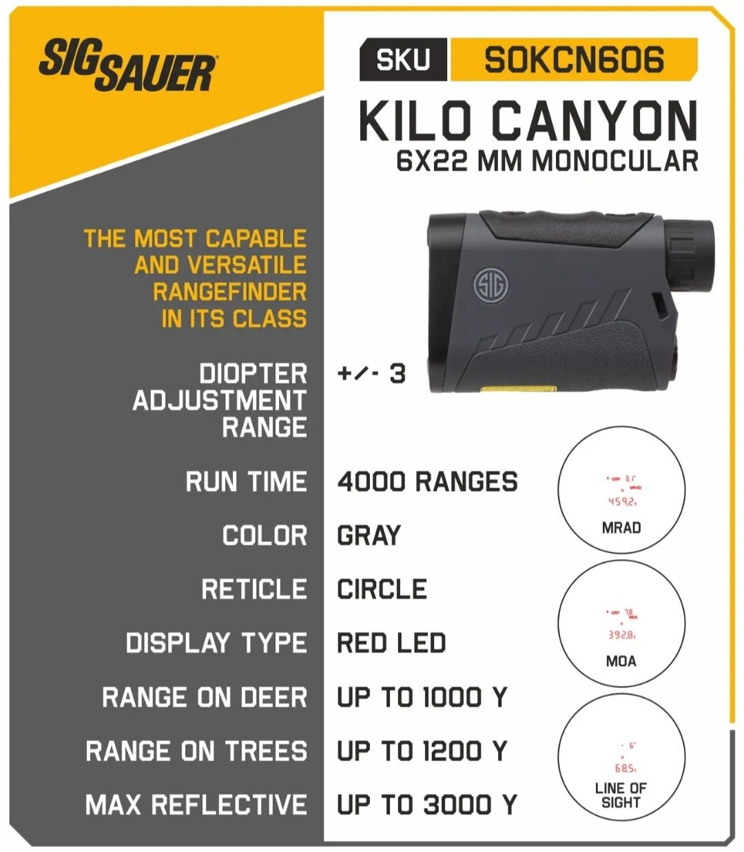 Дальномер Sig Sauer SOKCN606 KILO CANYON 6X22mm
