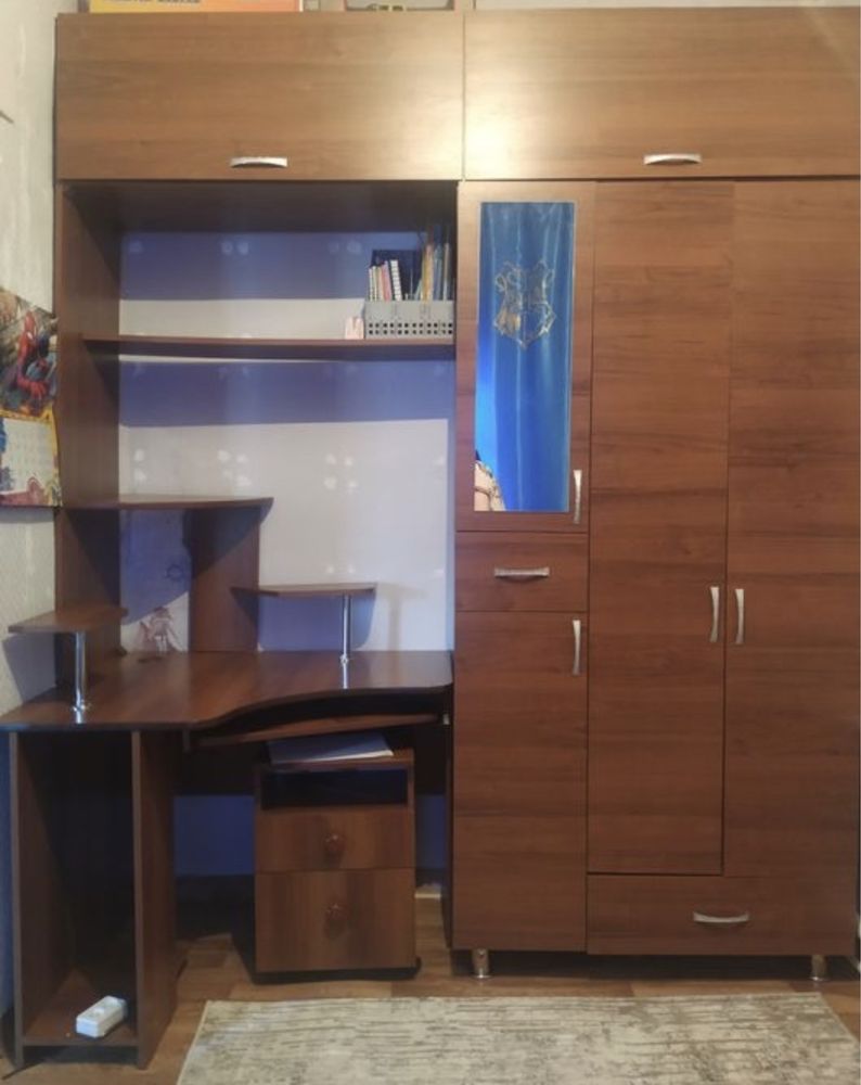 ШКАФ стенка со столиком + ДИВАН кровать НОВЫЙ + тумбочка