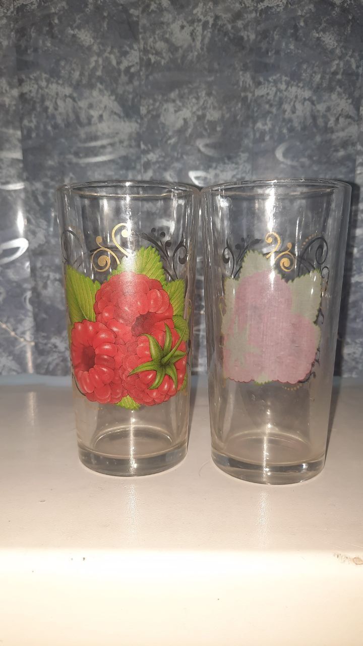 Стаканы стеклянные с декором