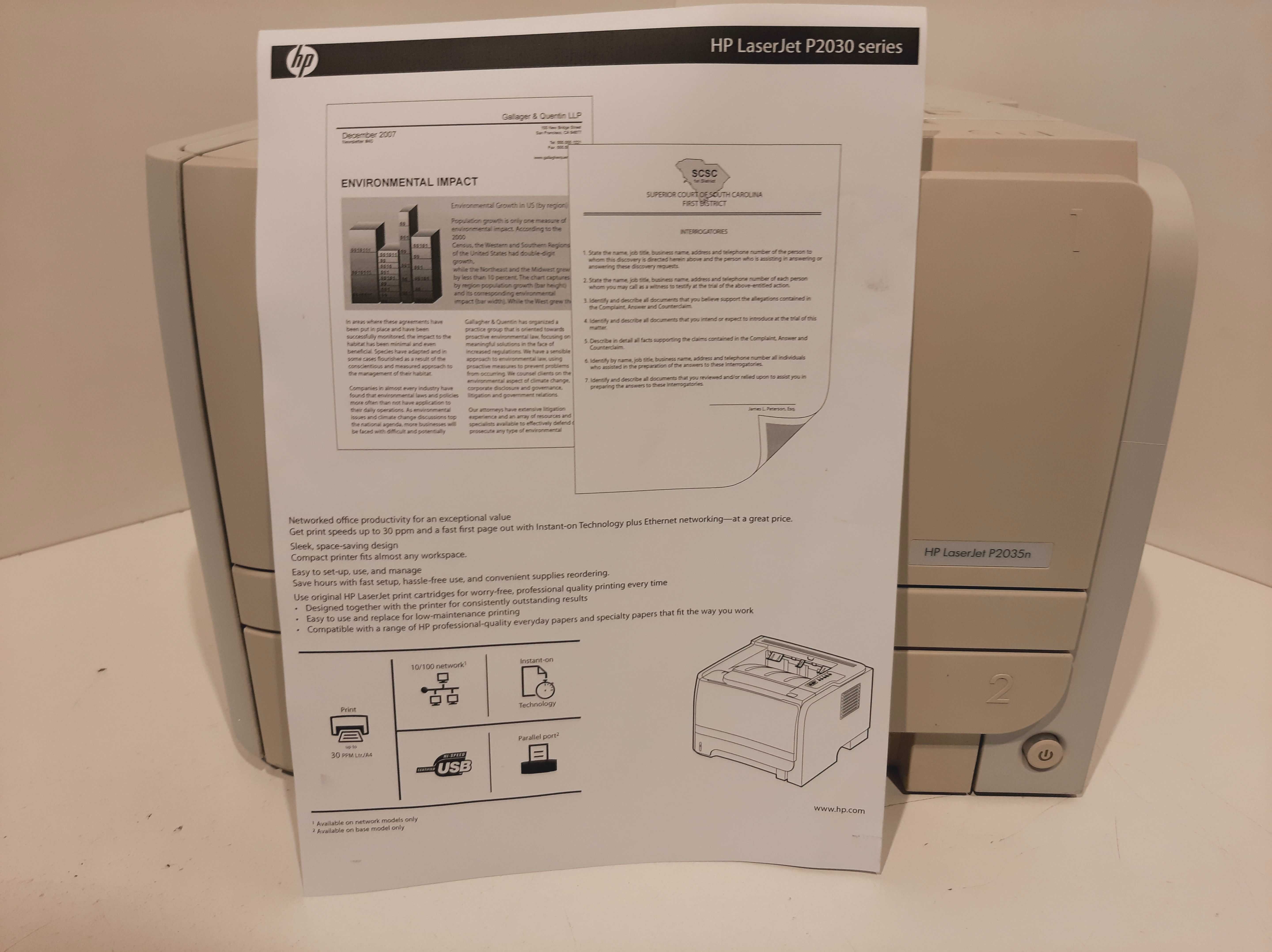 Принтер лазерный HP LaserJet P2035, ч/б, A4