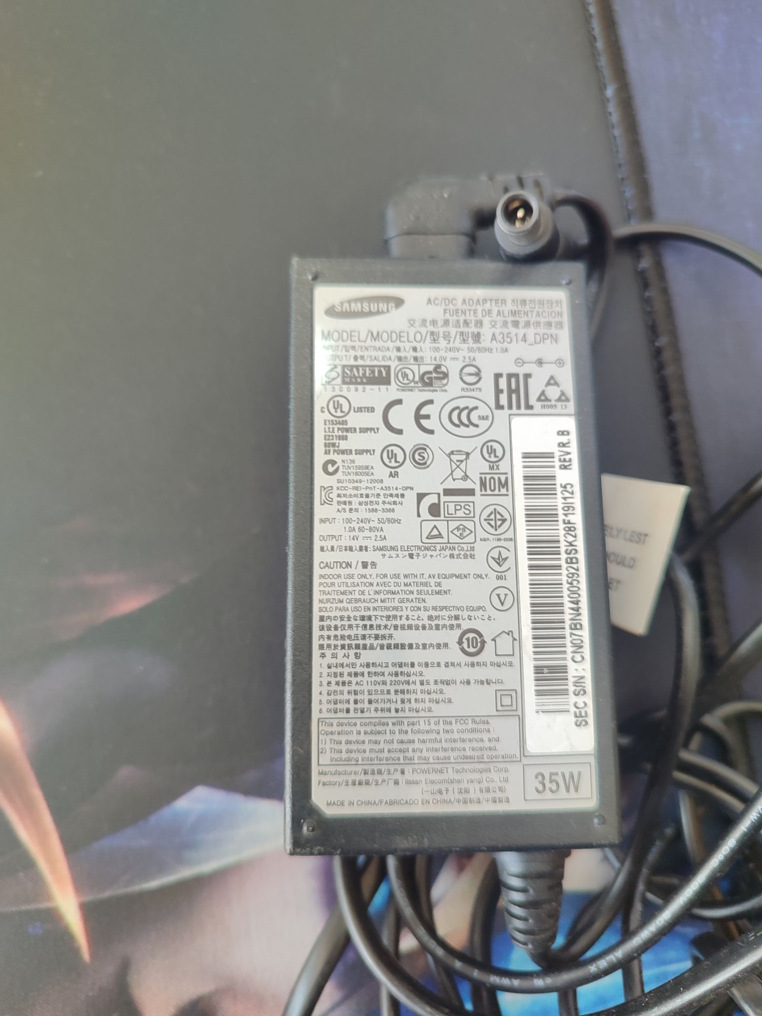 Оригинальный блок питания для мониторов Samsung LG 14v 2.5A