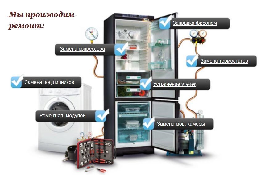 Ремонт стиральных машин Ремонт холодильников